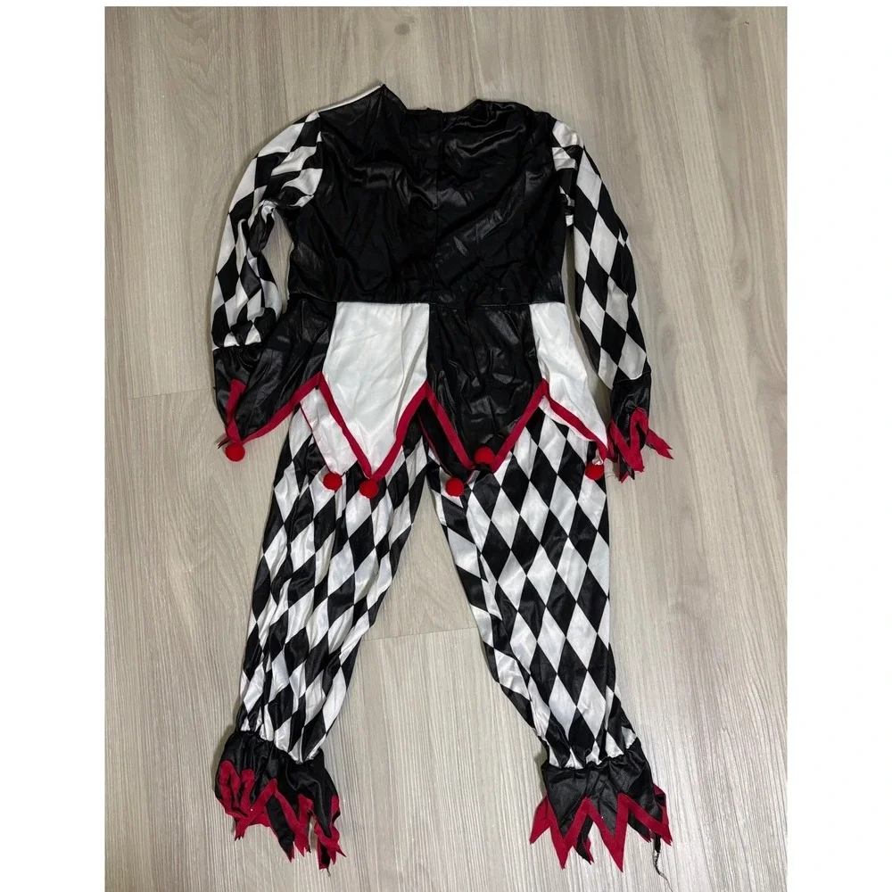 Sinister Jester Halloween Costume Boys Size Small 4-6 Harlequin 5 Piece Party
